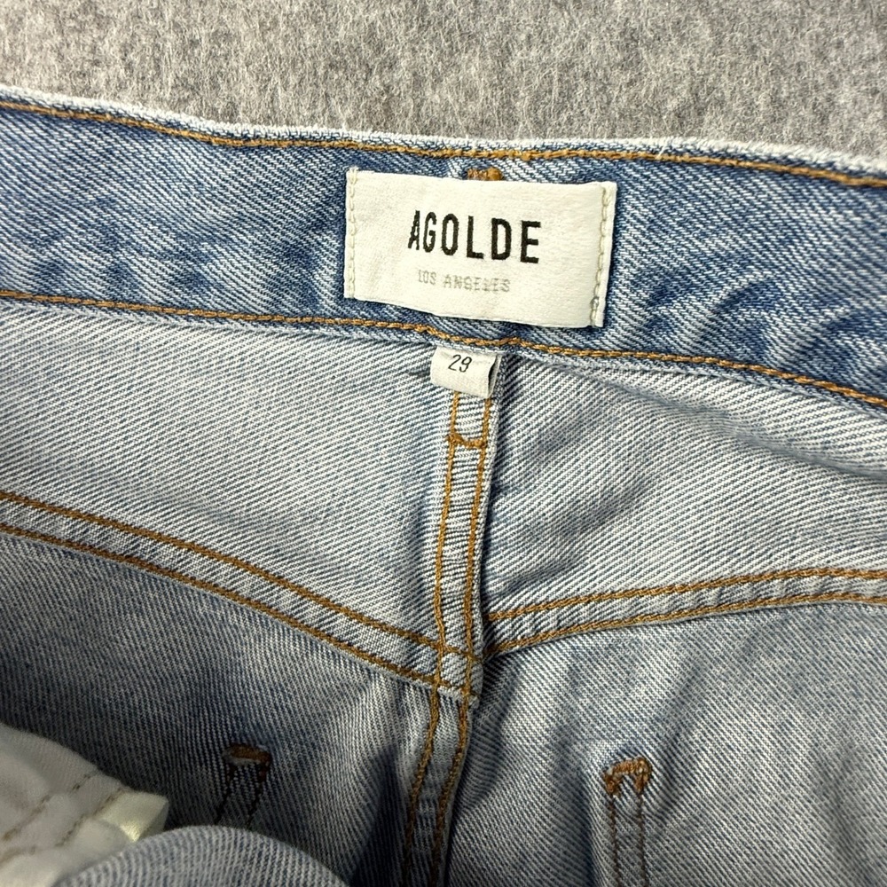 Agolde Womens Size 29 Mid Rise Loose Fit Jeans Light Wash Straight Leg 90's - Picture 6 of 10